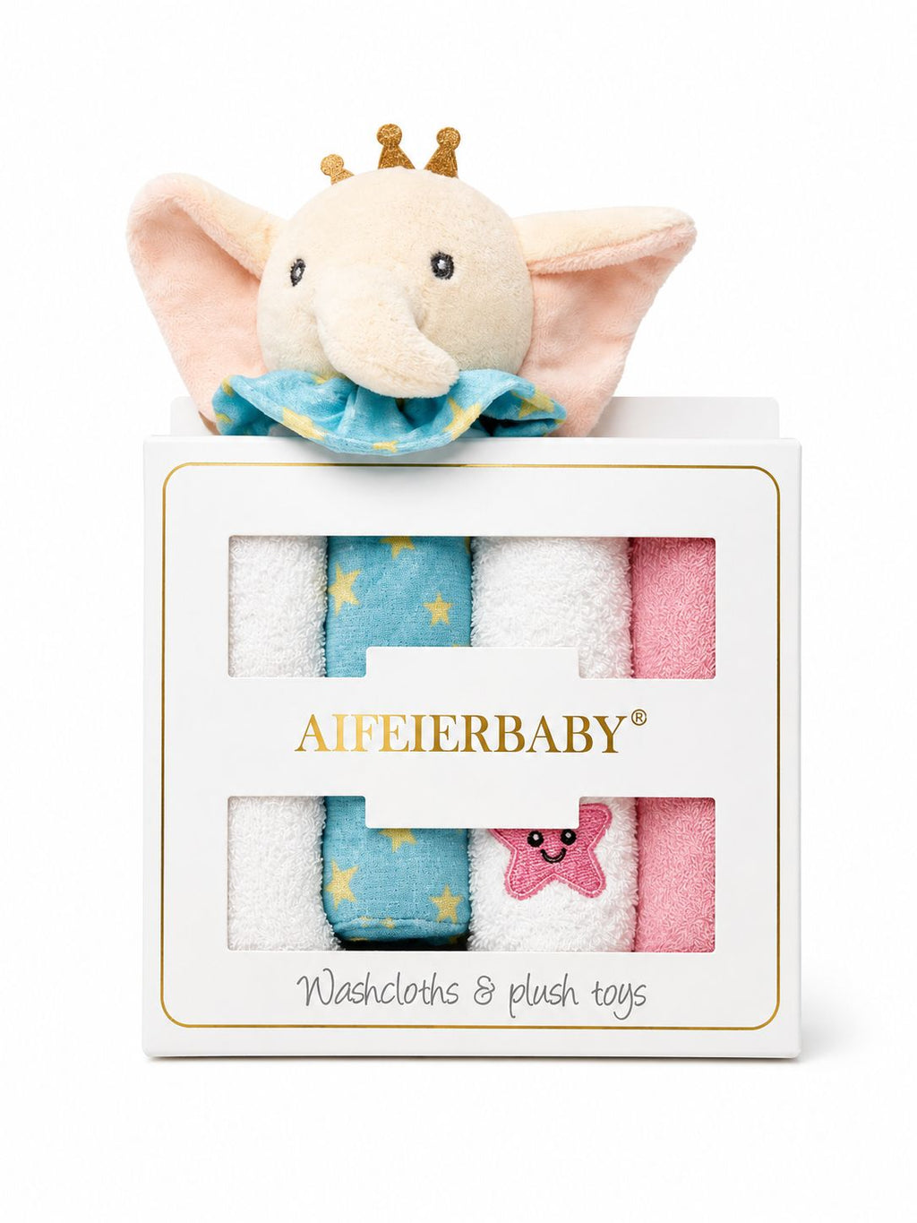 Elephant Baby Washcloth & Toy - Towel Set