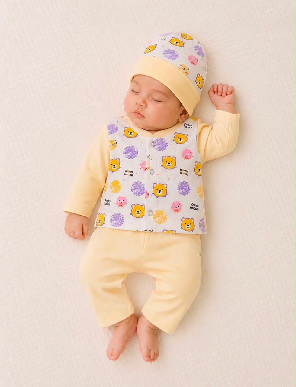 Daily Routine Baby Dress | Soft & Comfortable Everyday Wear | Boy 0-3 Months | 3 Piece