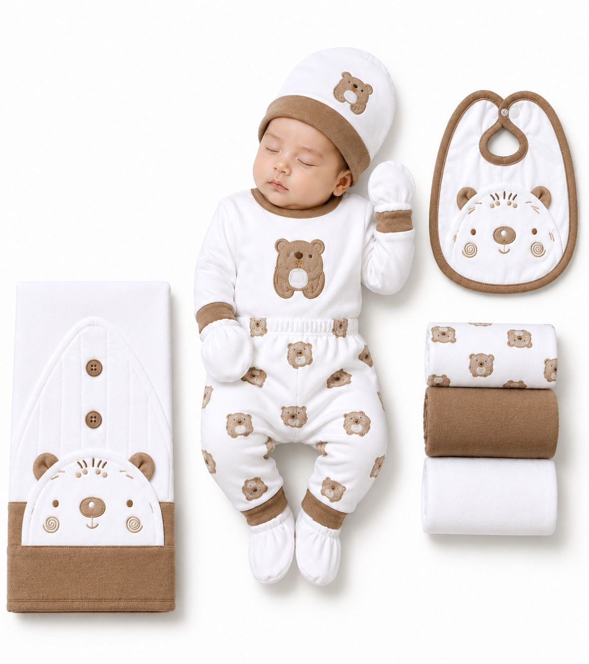 Premium Teddy Bear 11-Piece Newborn Gift Set