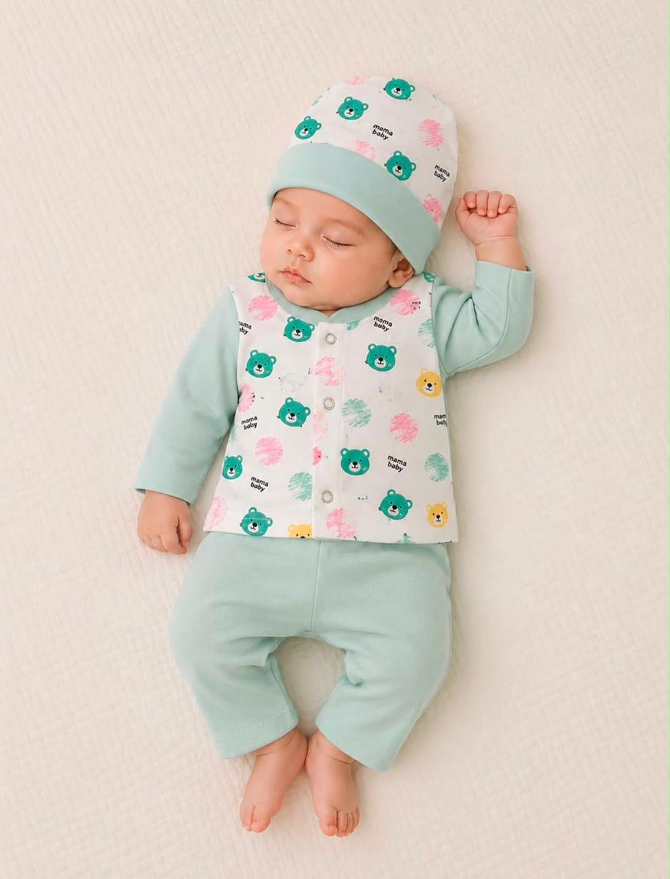 Daily Routine Baby Dress | Soft & Comfortable Everyday Wear | Boy 0-3 Months | 3 Piece