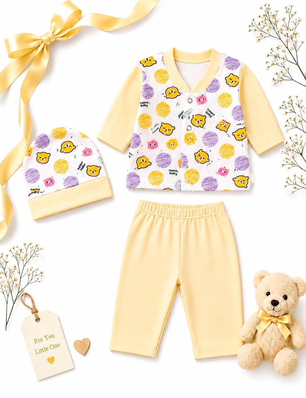 Daily Routine Baby Dress | Soft & Comfortable Everyday Wear | Boy 0-3 Months | 3 Piece