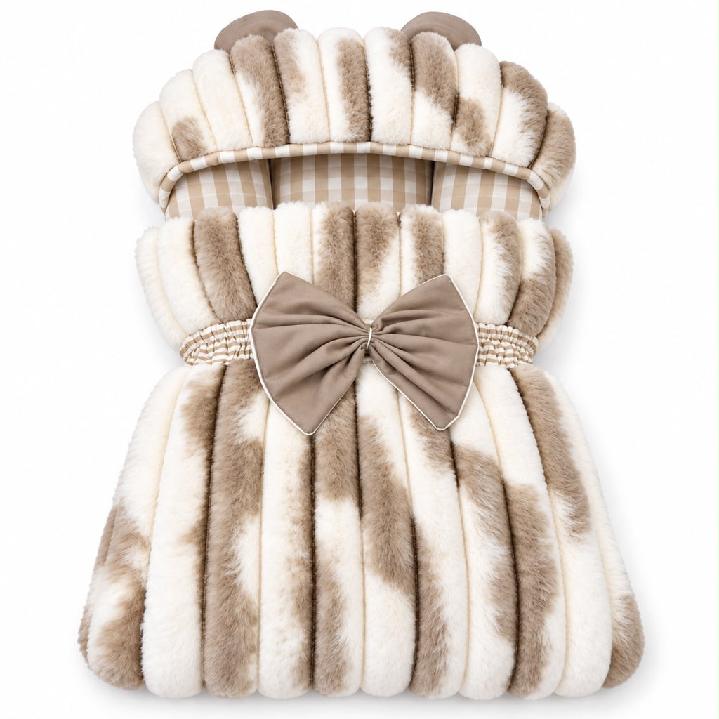 The Signature Luxe Baby Carry Nest - Premium Baby Bedding Set (Beige-White) 0-6 months