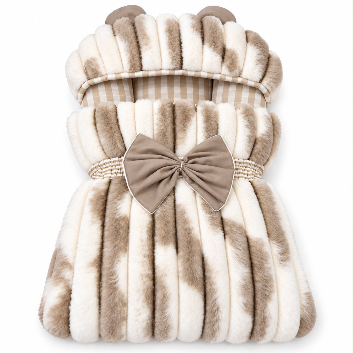 The Signature Luxe Baby Carry Nest - Premium Baby Bedding Set (Beige-White) 0-6 months