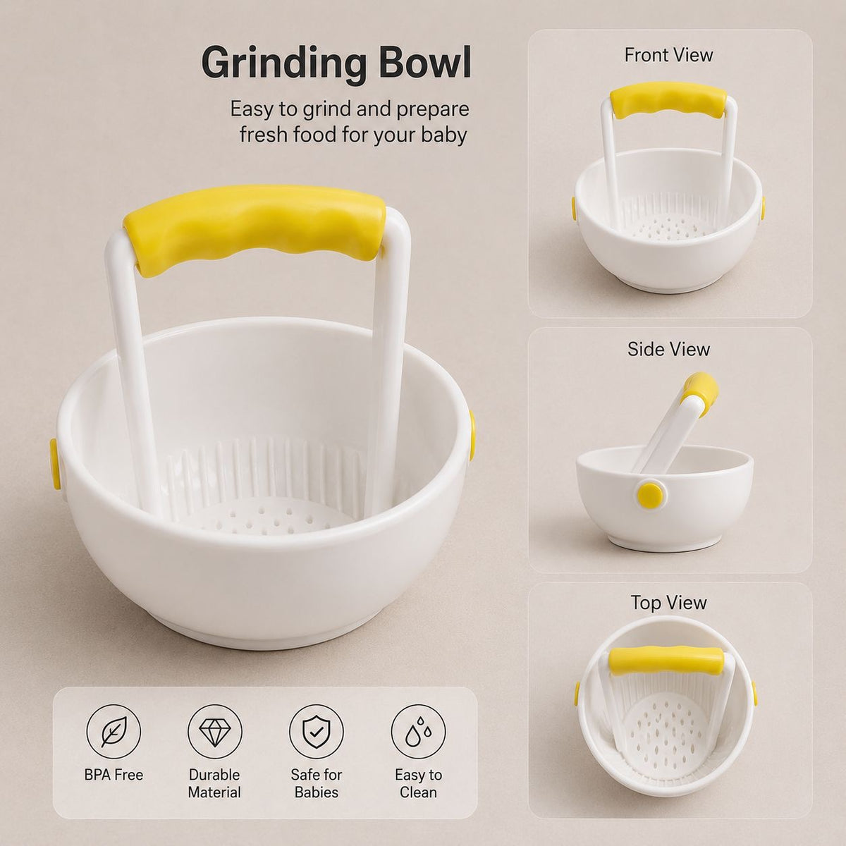 Baby Grinding Bowl Set – Mashing Food