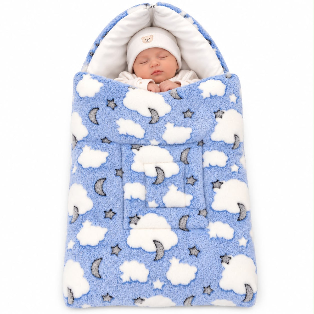 CloudDream™ Luxury Baby Nest — Cozy Comfort Cocoon Bed Set (Blue)