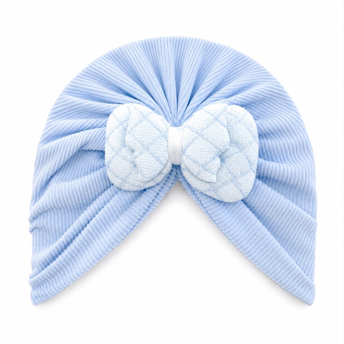 Baby Girls Soft Blue Bow Headband Cap – Cute & Stylish Newborn Headwear