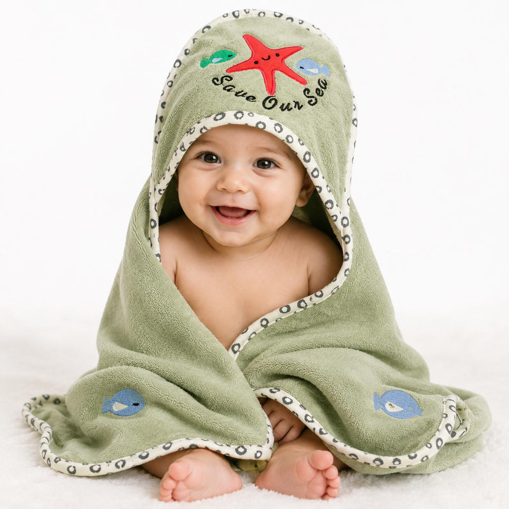 Premium Baby Bath Towel & Face Towel Set – 5 Pieces