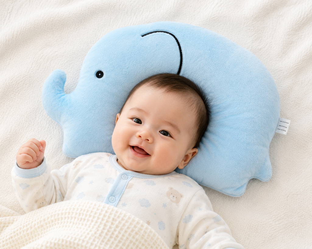Elephant Baby Head Support PILLOW – Ultra Soft Infant Cushion