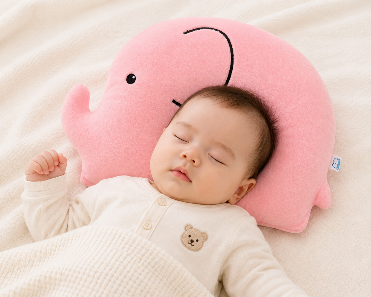 Elephant Baby Head Support PILLOW – Ultra Soft Infant Cushion
