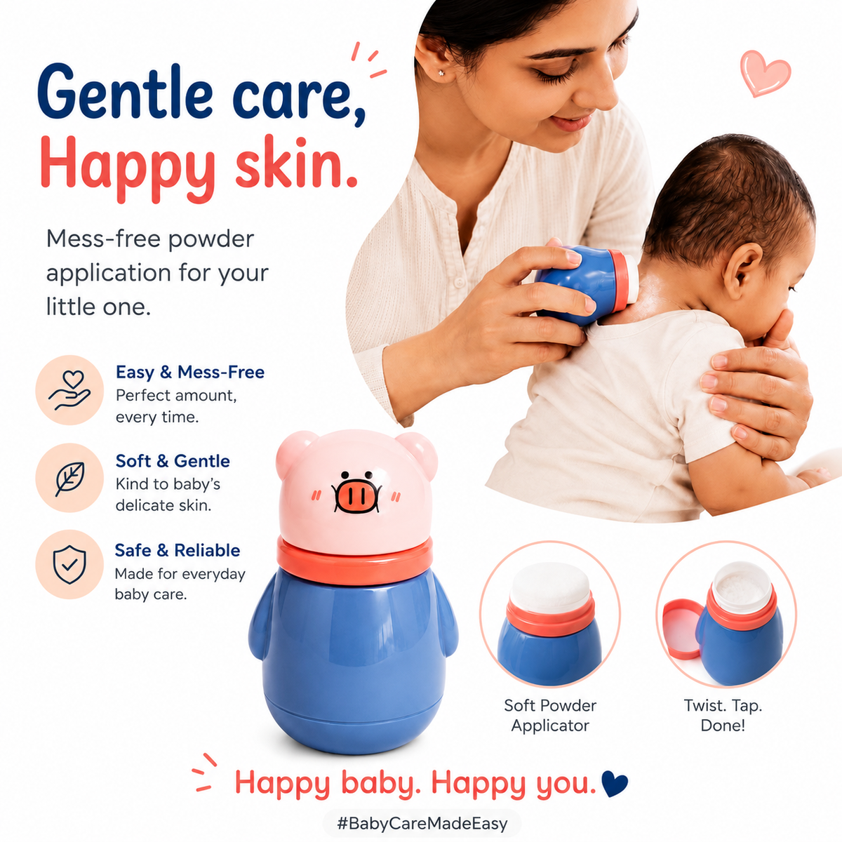 Baby Powder Puff Applicator
