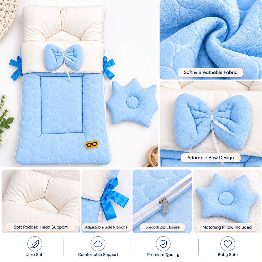 Premium Soft LittleCloud™ Luxury Baby Bedding Set — Cozy & Adorable (Carry Nest + Pillow)