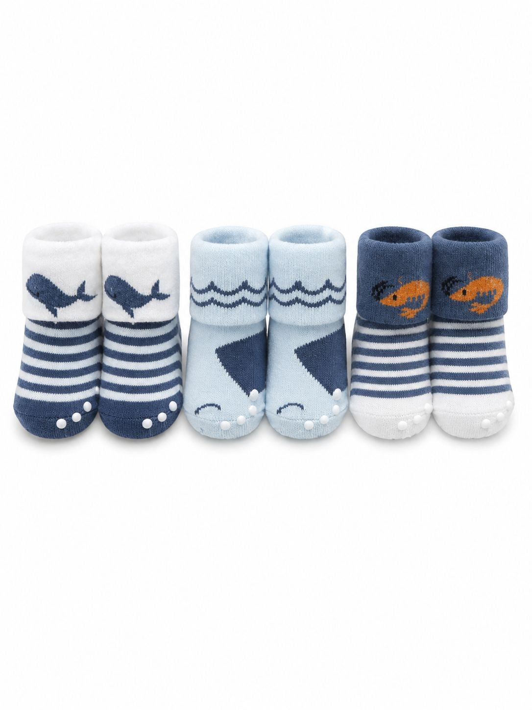 3-Pair Baby Anti-Slip Socks Set – Soft Newborn Grip Socks for BOYS