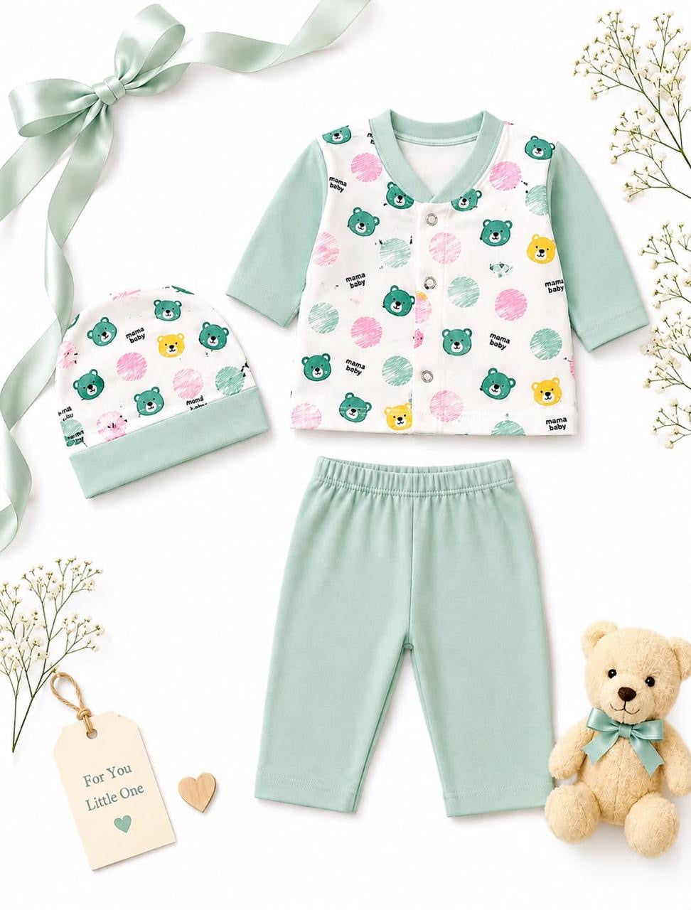 Daily Routine Baby Dress | Soft & Comfortable Everyday Wear | Boy 0-3 Months | 3 Piece