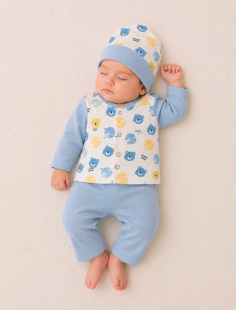 Daily Routine Baby Dress | Soft & Comfortable Everyday Wear | Boy 0-3 Months | 3 Piece