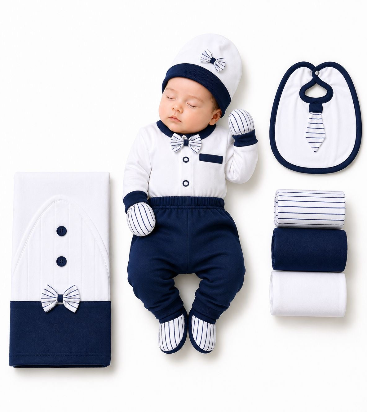 Luxury Newborn 11-Piece Gift Set – Navy Blue Edition
