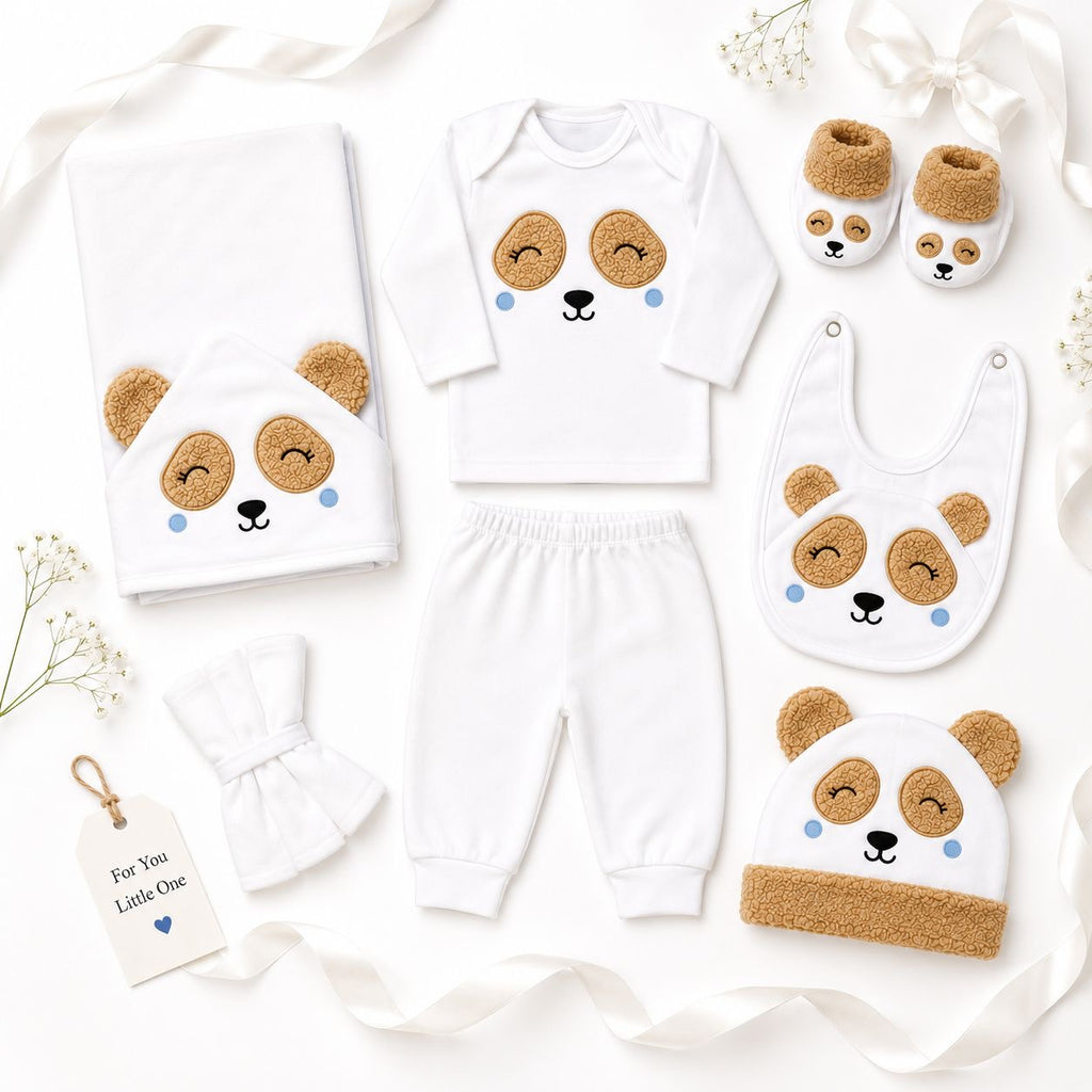 10-Piece Winter Baby Gift Set – Cozy Bear Collection (Beige/White)
