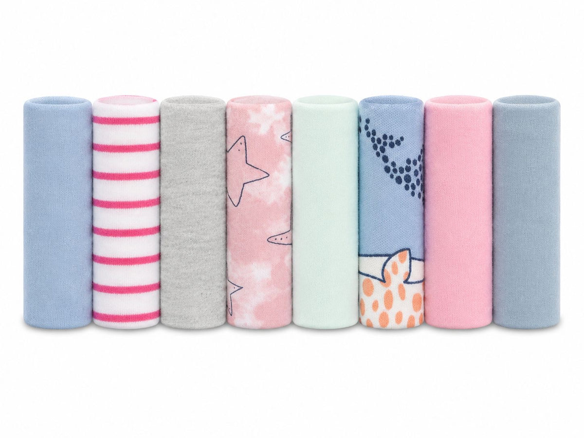 8-Piece Ultra Soft Baby Washcloth Set – Newborn Face & Bath Towels