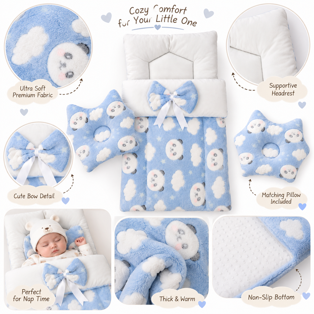 Premium Panda Soft LittleCloud™ Luxury Baby Bedding Set — Cozy & Adorable Bed Set
