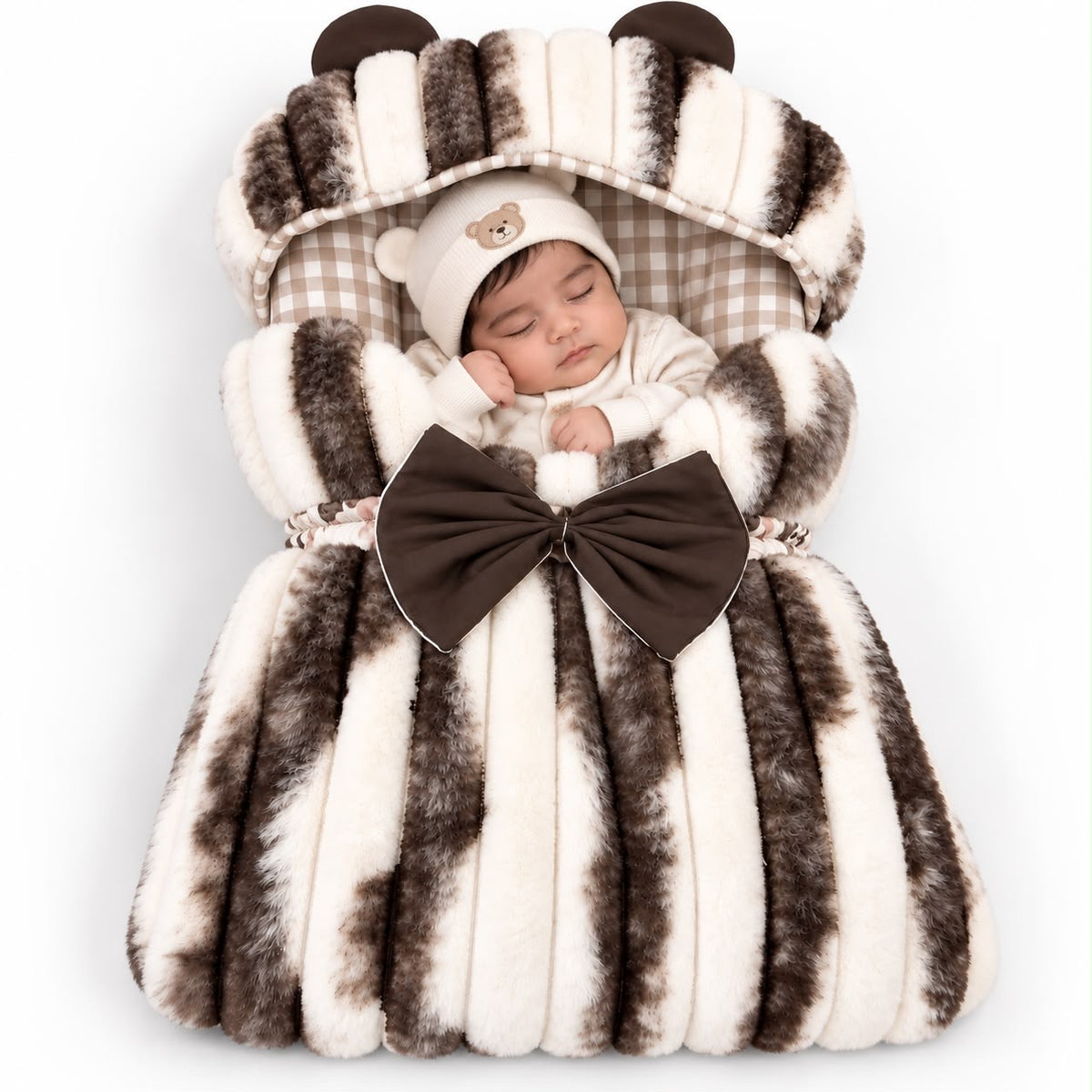 The Signature Luxe Baby Carry Nest - Premium Baby Bedding Set (Beige-White) 0-6 months (Copy)