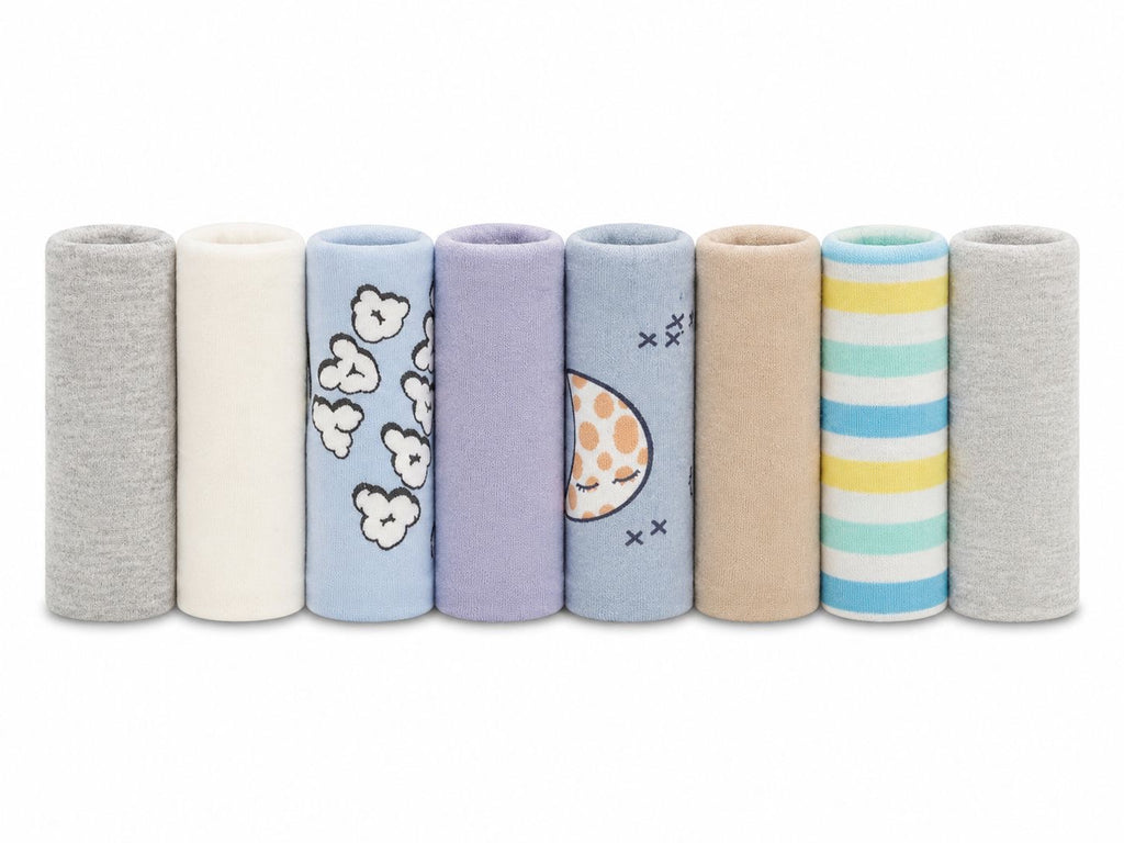 8-Piece Ultra Soft Baby Washcloth Set – Newborn Face & Bath Towels
