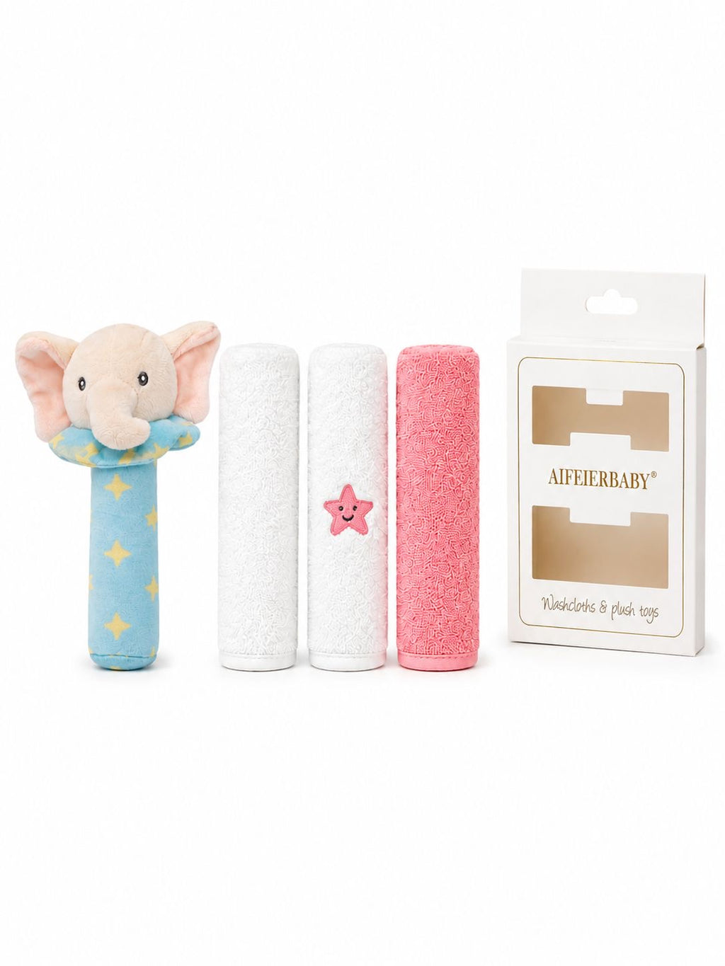 Elephant Baby Washcloth & Toy - Towel Set