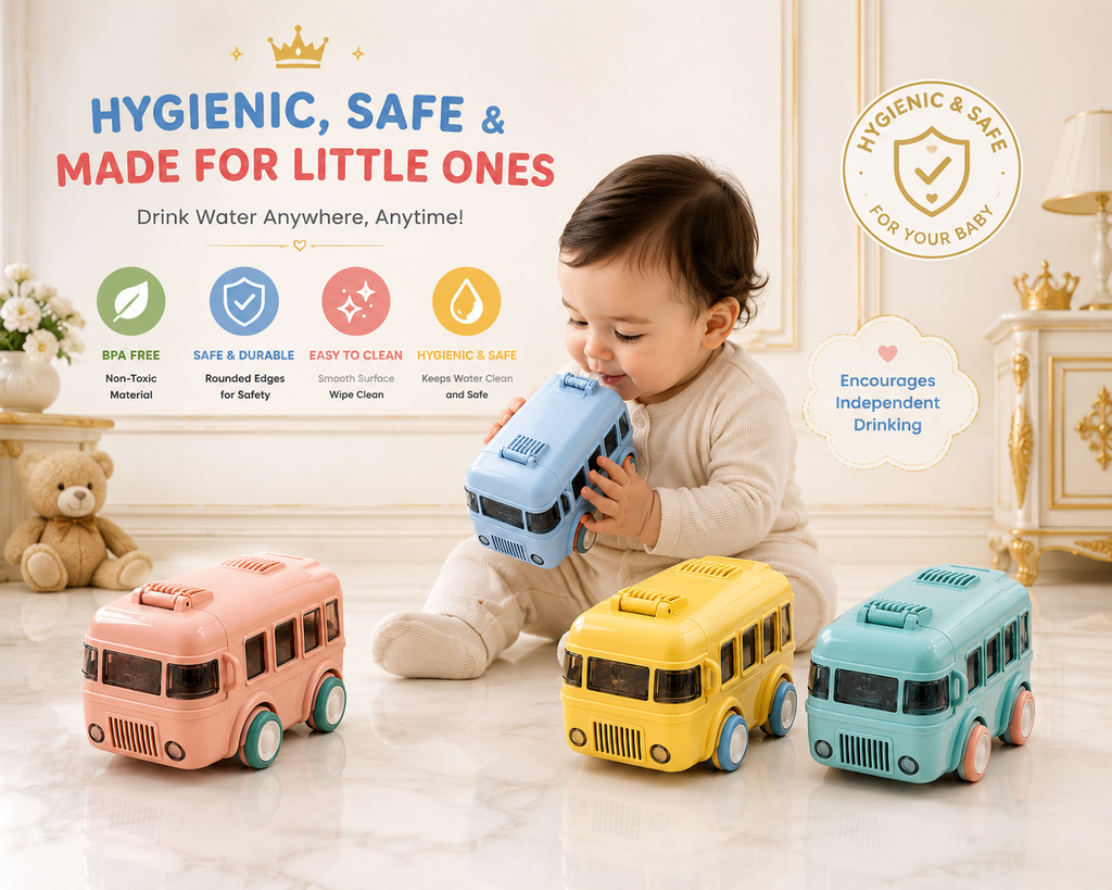 MiniMora Bus Bottle – Sip, Play & Stay Cool! ☀️👶