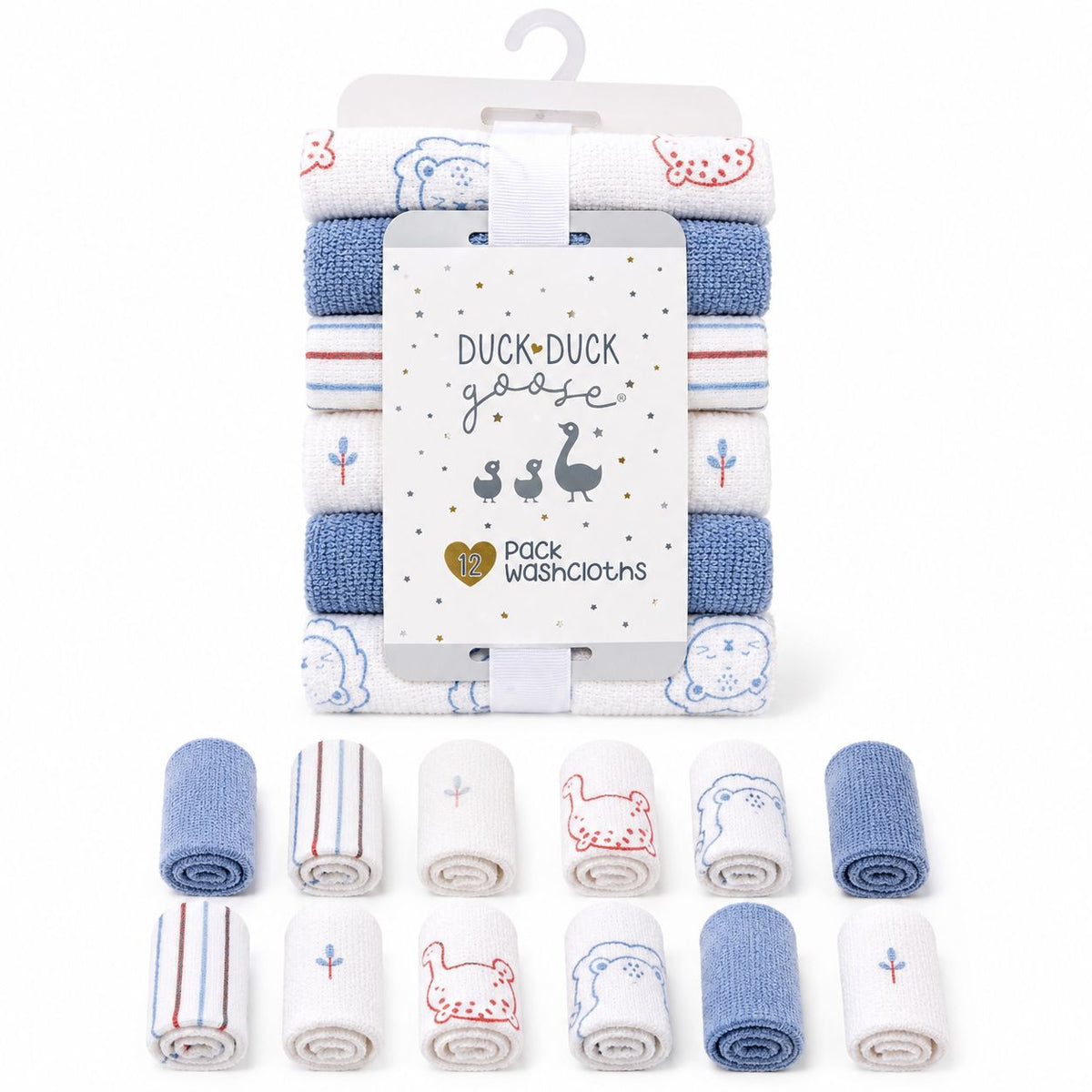 12-Pack Ultra Soft Baby Washcloth Set – Gentle Cotton Towels for Newborns